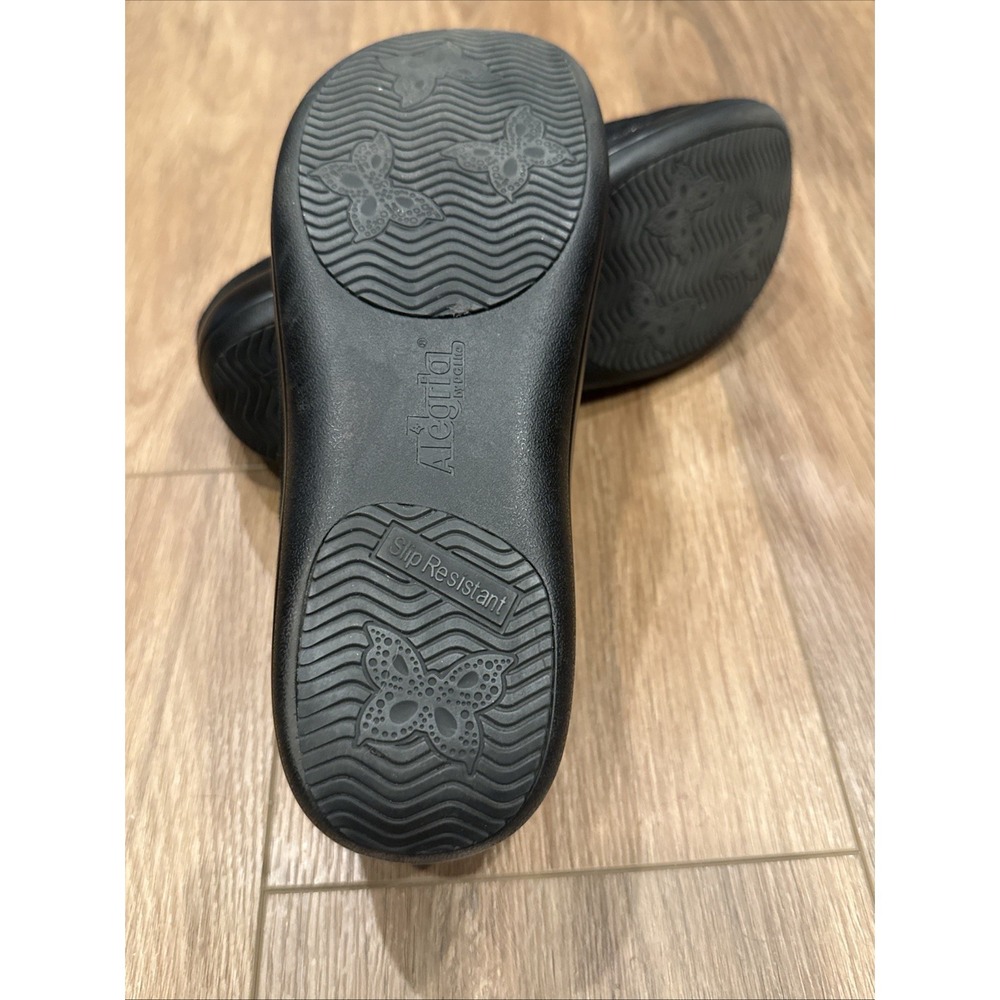 Alegria Keli Slip-On Clogs Women 38 Round Toe Black Leather Comfort Shoes - Picture 11 of 15